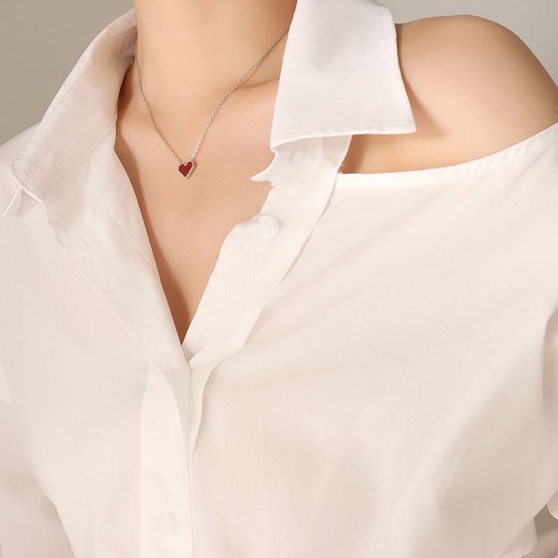 Wholesale Gold Plated Love Titanium Steel Clavicle Chain Necklace